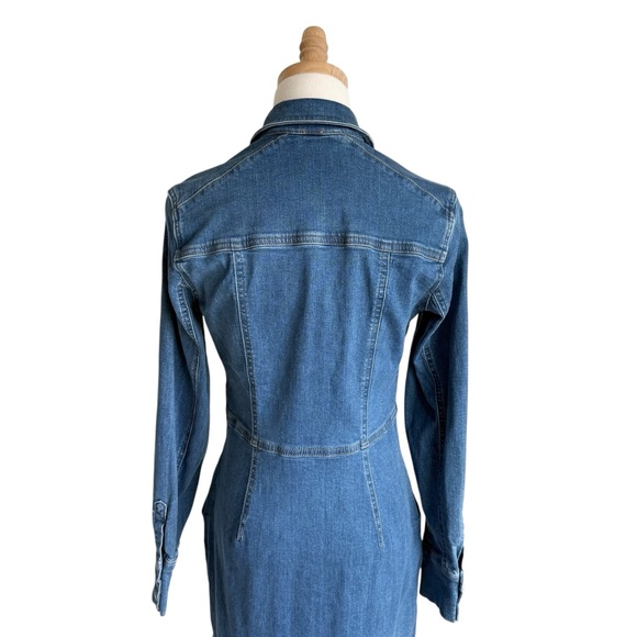 Free People Dynomite Denim Mini Shirt Dress Medium Wash Blue Sz S NWT - Picture 8 of 11